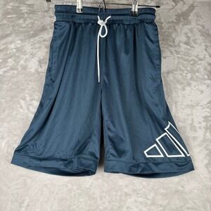 Adidas Primegreen Mens Basketball Shorts Teal Blue Large Graphic Logo Size M